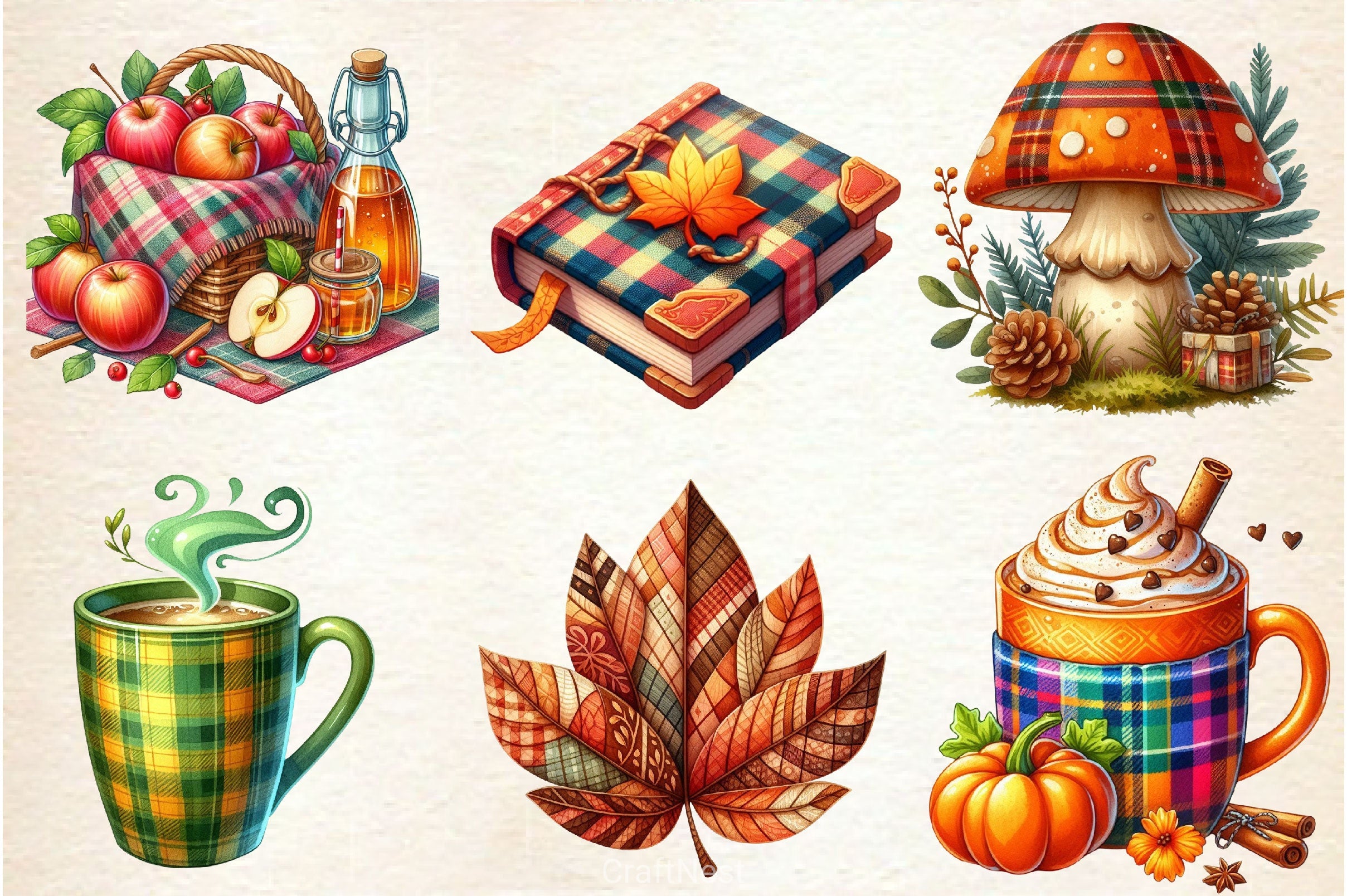 Plaid Autumn Clipart Bundle 3 - CraftNest - Digital Crafting and Art