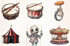Spooky Circus Clipart Bundle - CraftNest - Digital Crafting and Art