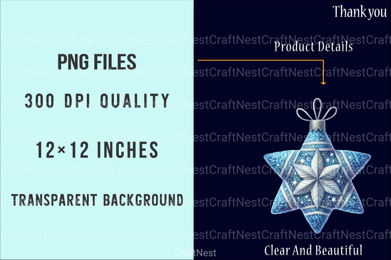 Knitted Christmas Baubles Clipart Bundle - CraftNest - Digital Crafting and Art