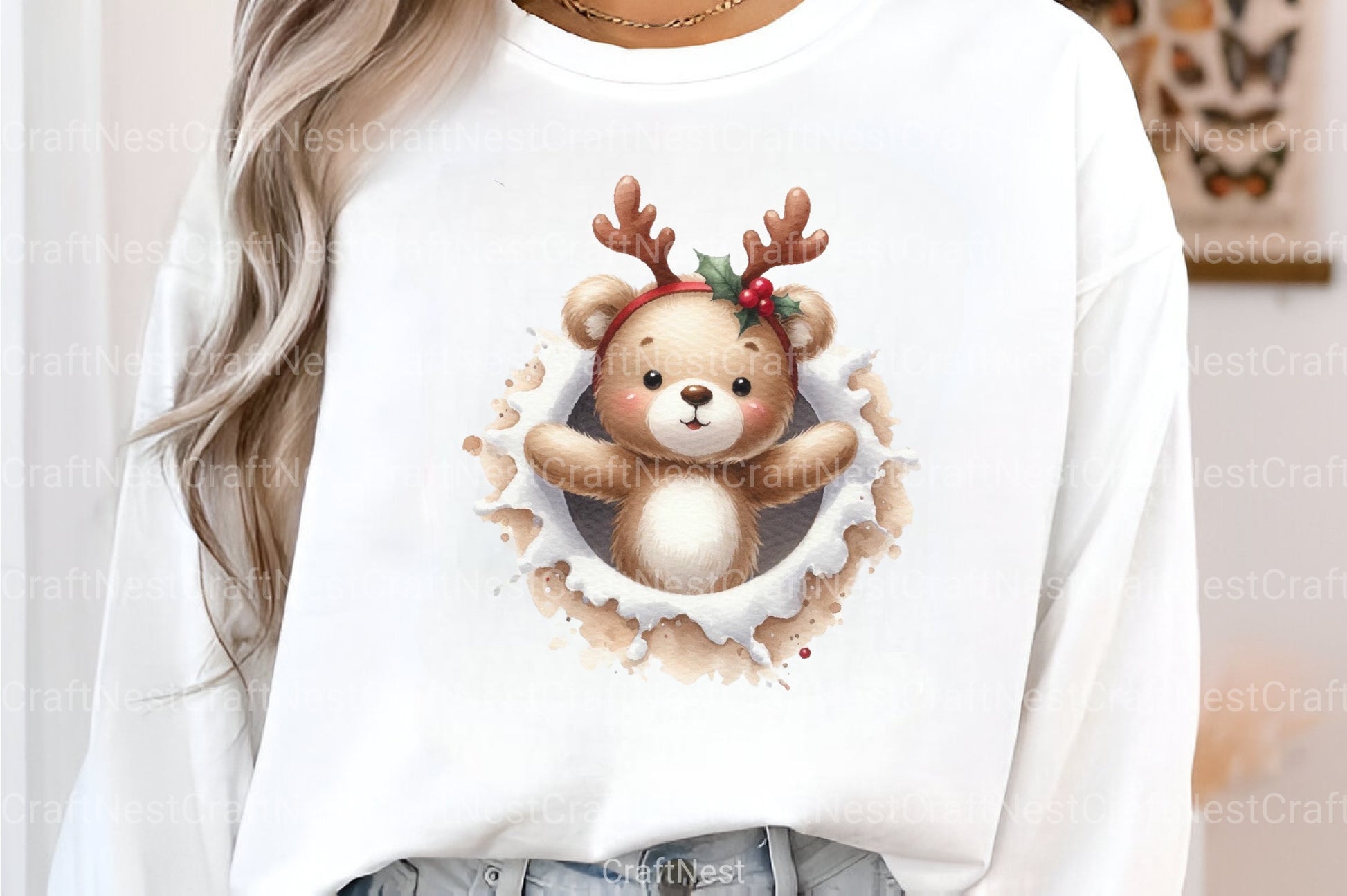 Cute Christmas Teddy Bear Holiday Clipart Bundle - CraftNest - Digital Crafting and Art