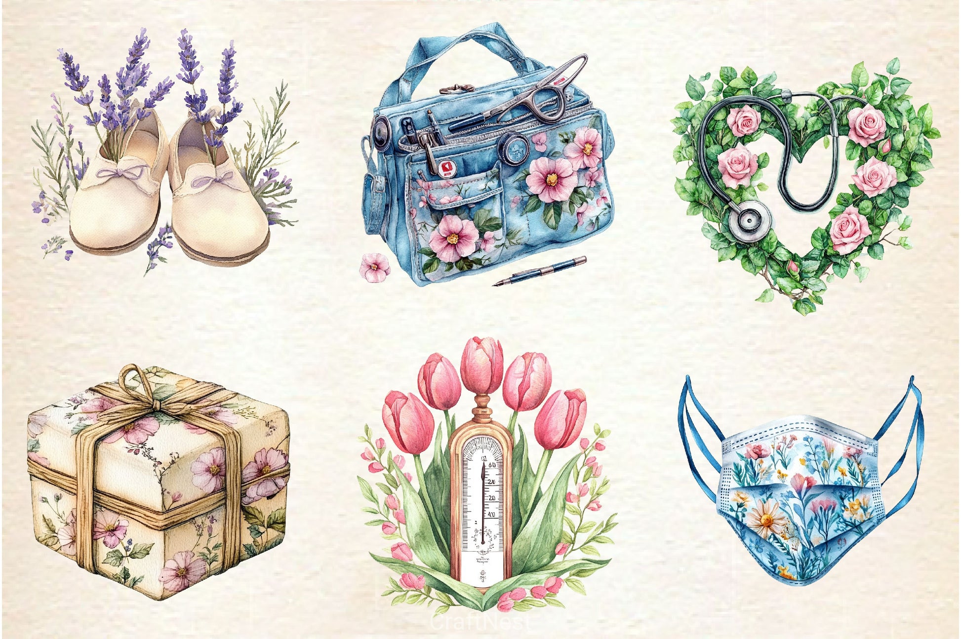Flower Nurse Life Clipart Bundle - CraftNest - Digital Crafting and Art