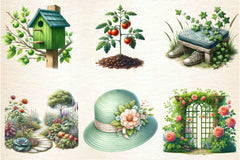 Spring Green Garden Clipart Bundle - CraftNest - Digital Crafting and Art