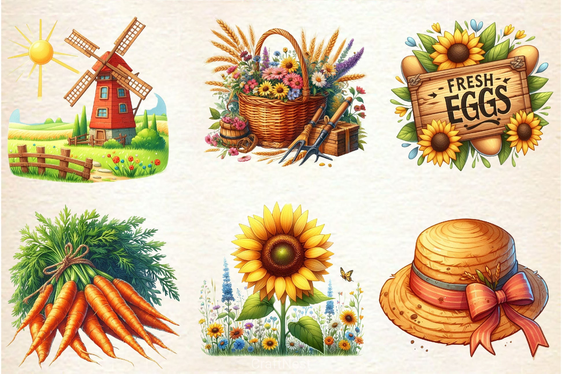 Summer Farming Time Clipart Bundle 2 - CraftNest - Digital Crafting and Art