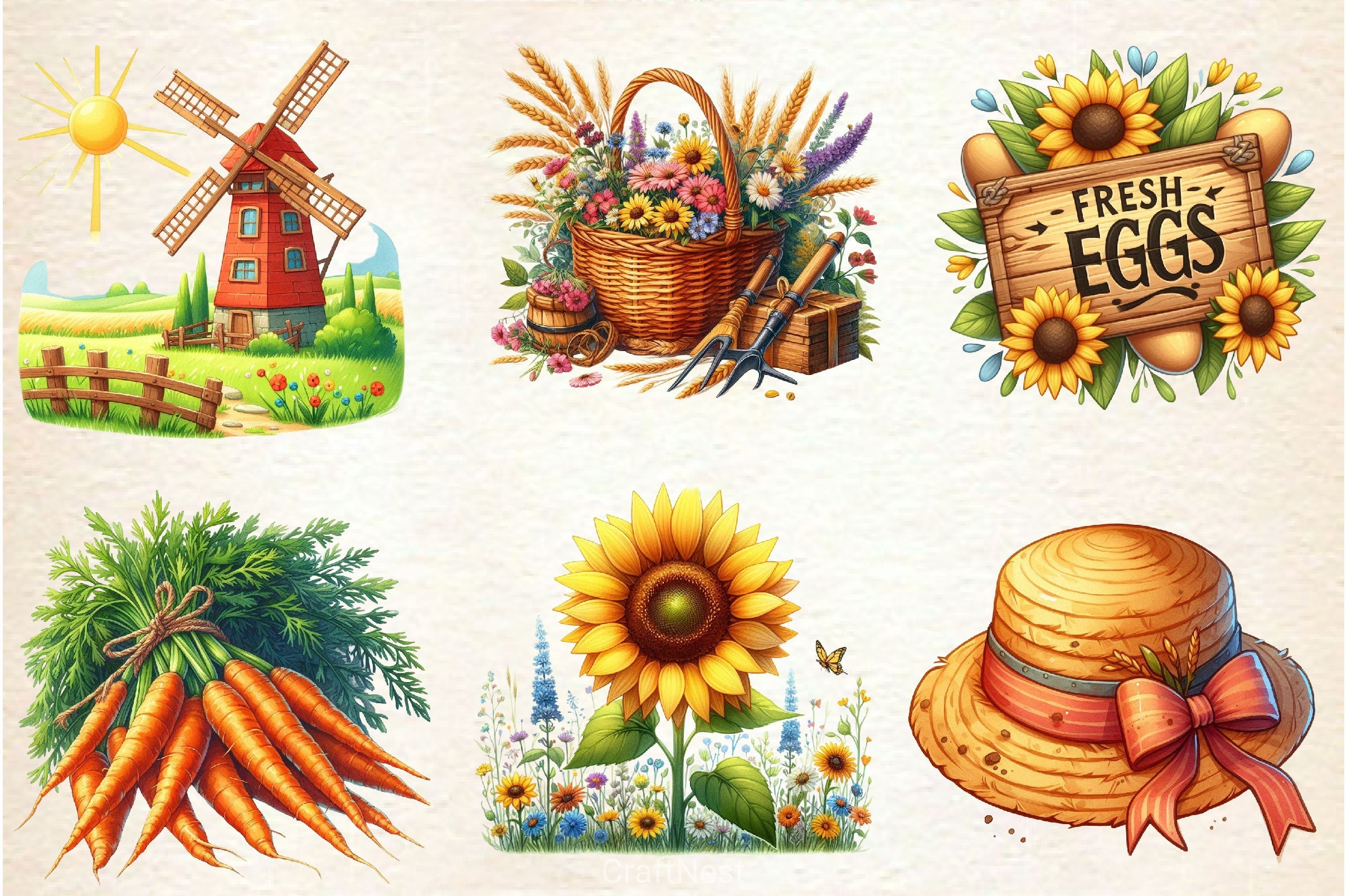 Summer Farming Time Clipart Bundle 2 - CraftNest - Digital Crafting and Art
