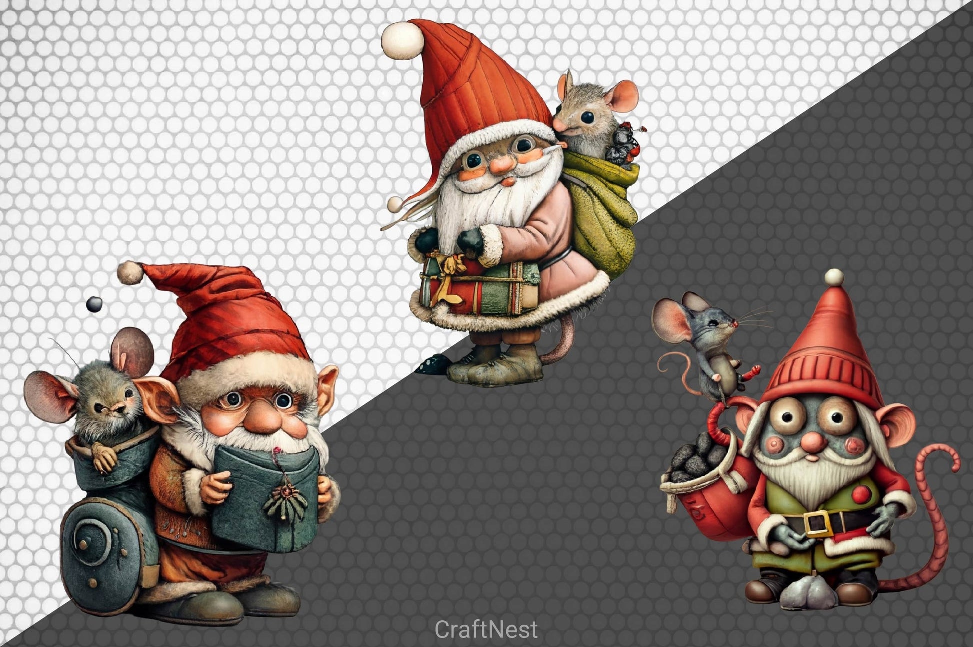 Christmas Gnome Clipart Bundle 6 - CraftNest - Digital Crafting and Art