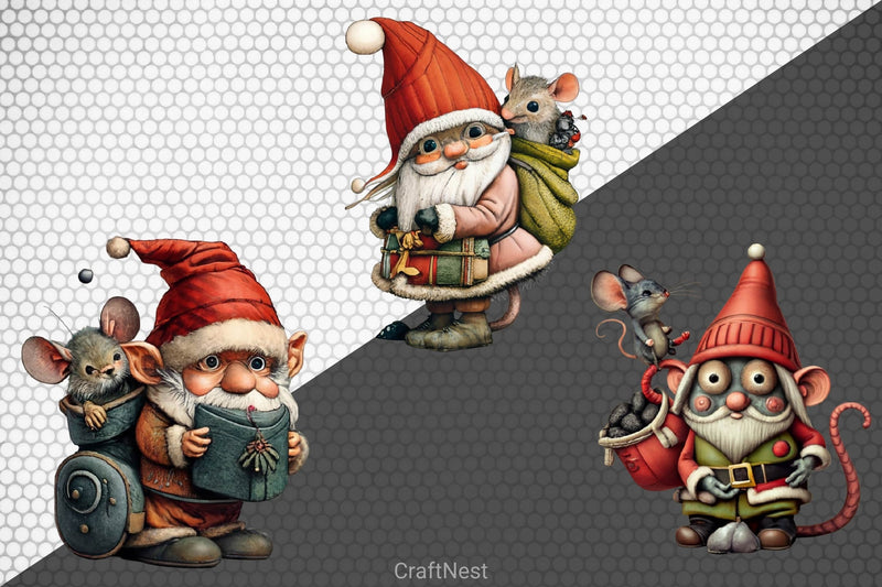 Christmas Gnome Clipart Bundle 6 - CraftNest - Digital Crafting and Art