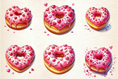 Valentine Donut Clipart Bundle - CraftNest - Digital Crafting and Art