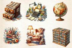 Old Library Clipart Bundle 2 - CraftNest - Digital Crafting and Art