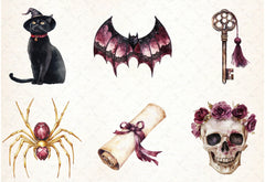 Burgundy Halloween Clipart Bundle - CraftNest - Digital Crafting and Art