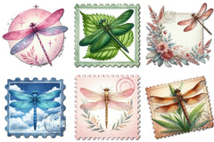 Dragonfly Stamps Clipart Bundle - CraftNest - Digital Crafting and Art