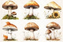 Autumn Mushroom Clipart Bundle - CraftNest - Digital Crafting and Art
