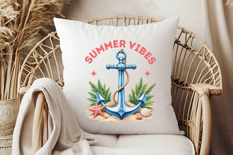 Summer Vibes Anchor Clipart Bundle 1 - CraftNest - Digital Crafting and Art