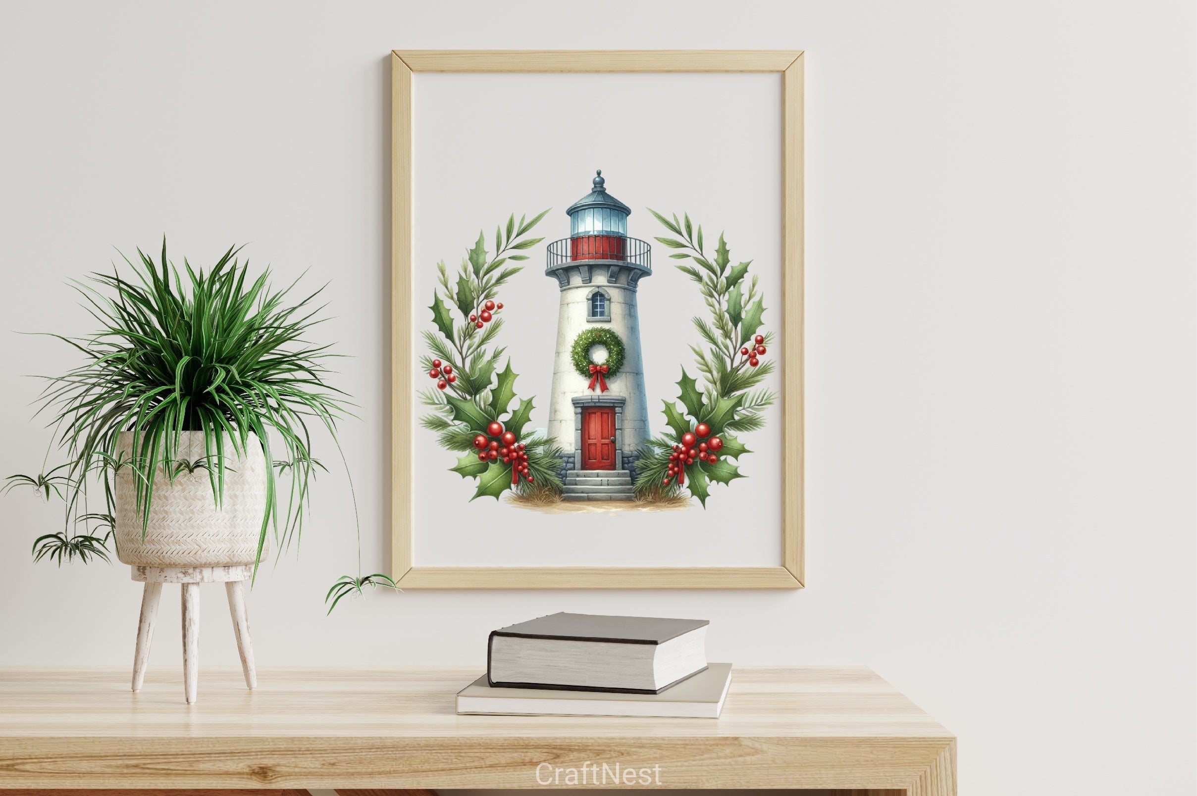 Christmas Lighthouse Clipart Bundle - CraftNest - Digital Crafting and Art