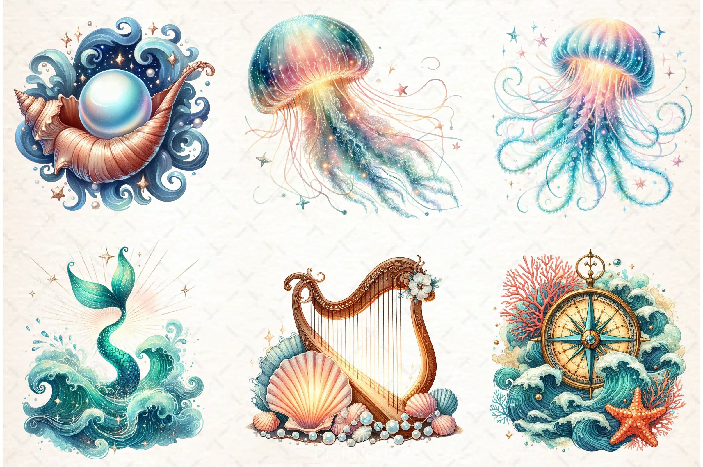 Magical Ocean Clipart Bundle - CraftNest - Digital Crafting and Art