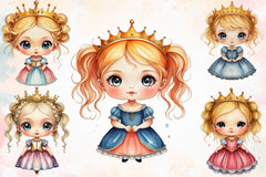 Cute Girl Princess Clipart Bundle - CraftNest - Digital Crafting and Art