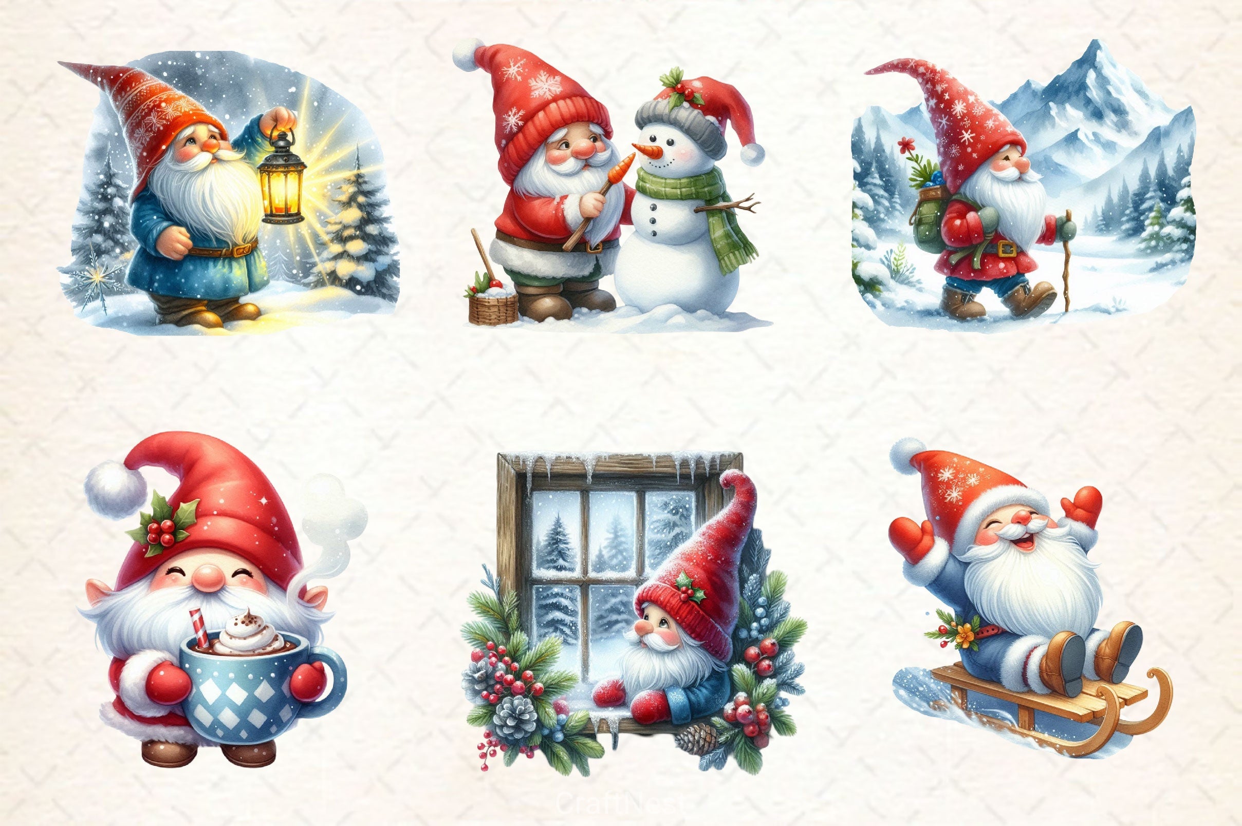 Winter Gnome Clipart Bundle - CraftNest - Digital Crafting and Art