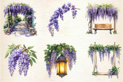 Wisteria Garden Clipart Bundle - CraftNest - Digital Crafting and Art