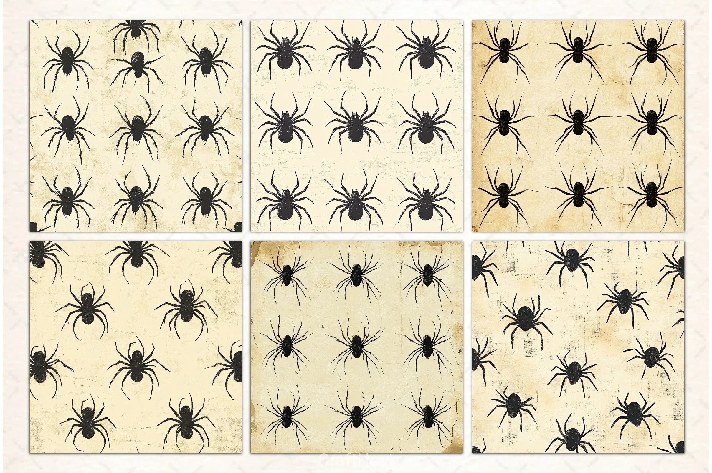 Halloween Spiders Digital Paper Pack - CraftNest - Digital Crafting and Art