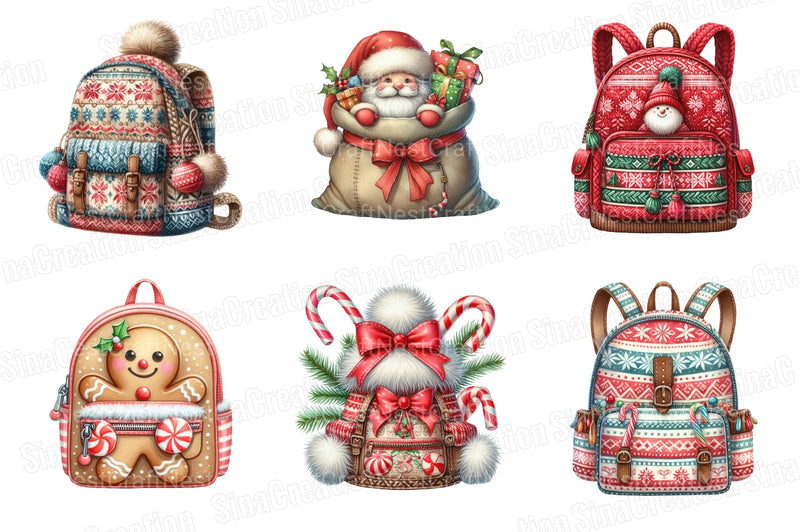 Christmas Backpack Clipart Bundle - CraftNest - Digital Crafting and Art