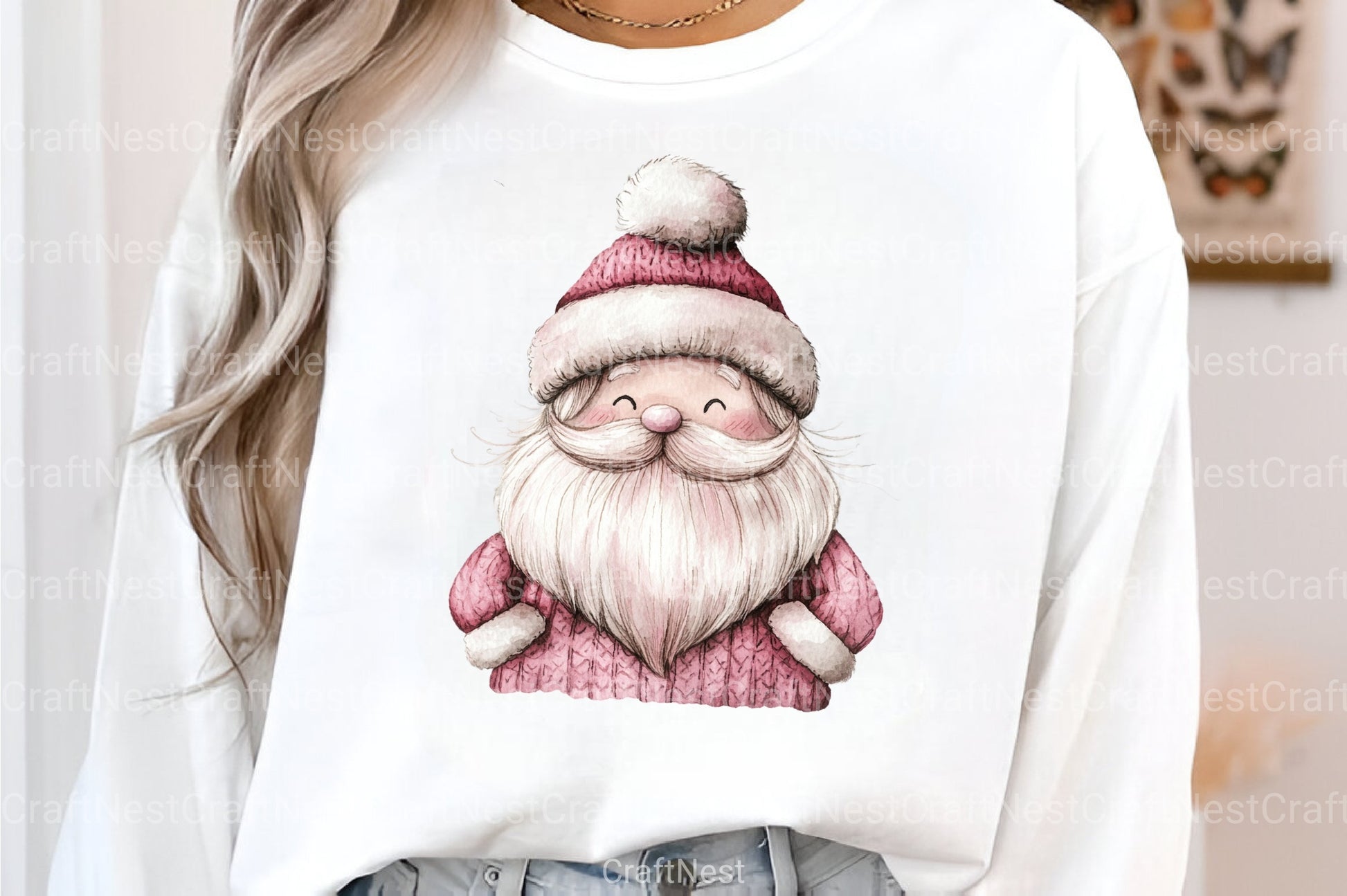 Pink Girly Christmas Embroidered Patch Clipart Bundle - CraftNest - Digital Crafting and Art