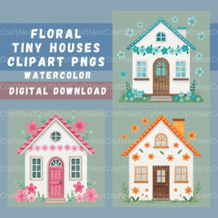 Floral Houses Clipart Bundle - CraftNest - Digital Crafting and Art