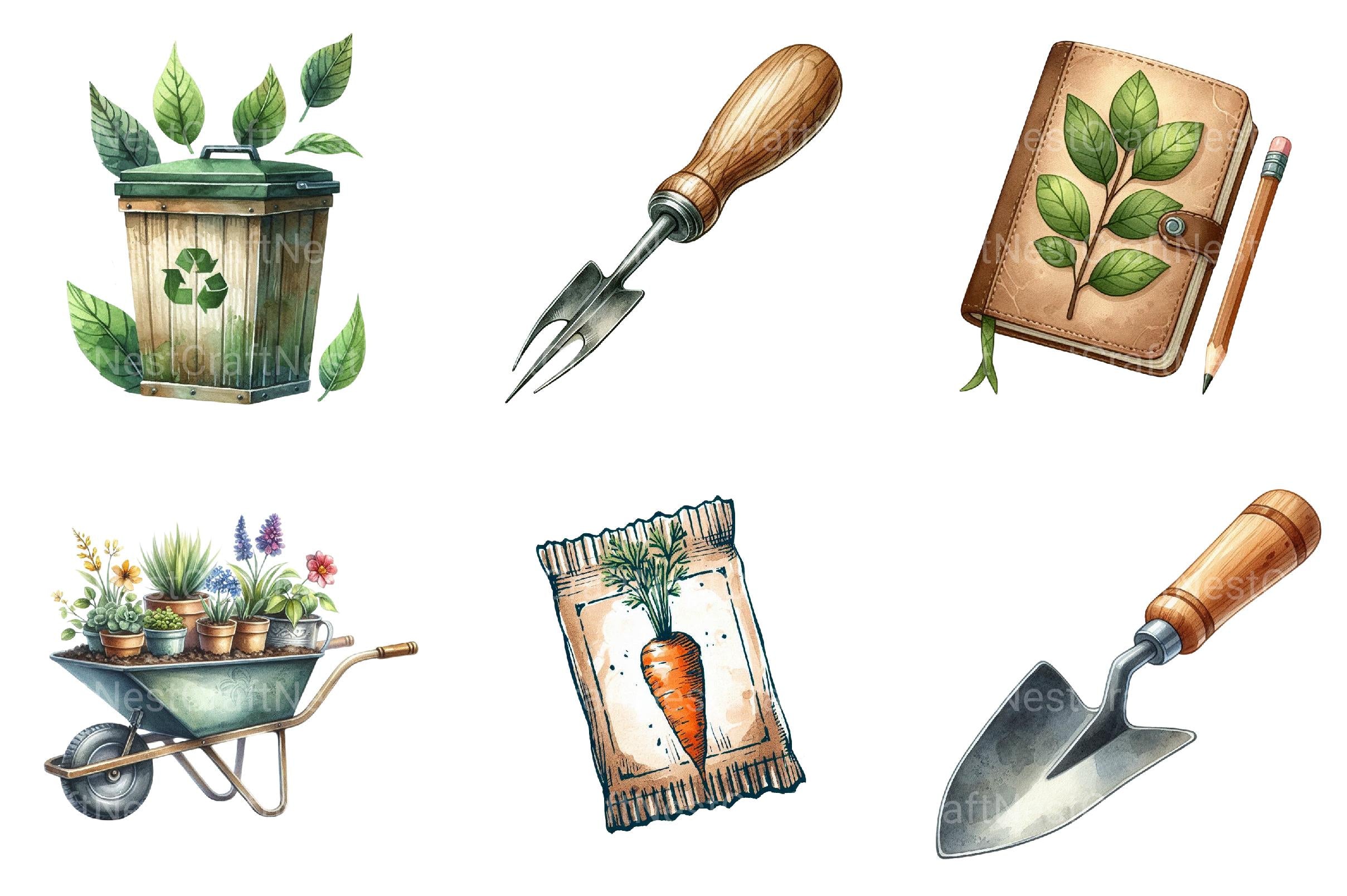 Gardening Tools Clipart - CraftNest - Digital Crafting and Art