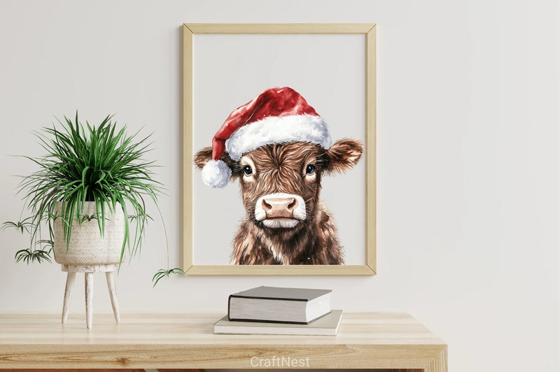 Christmas Highland Cow Clipart Bundle 3 - CraftNest - Digital Crafting and Art
