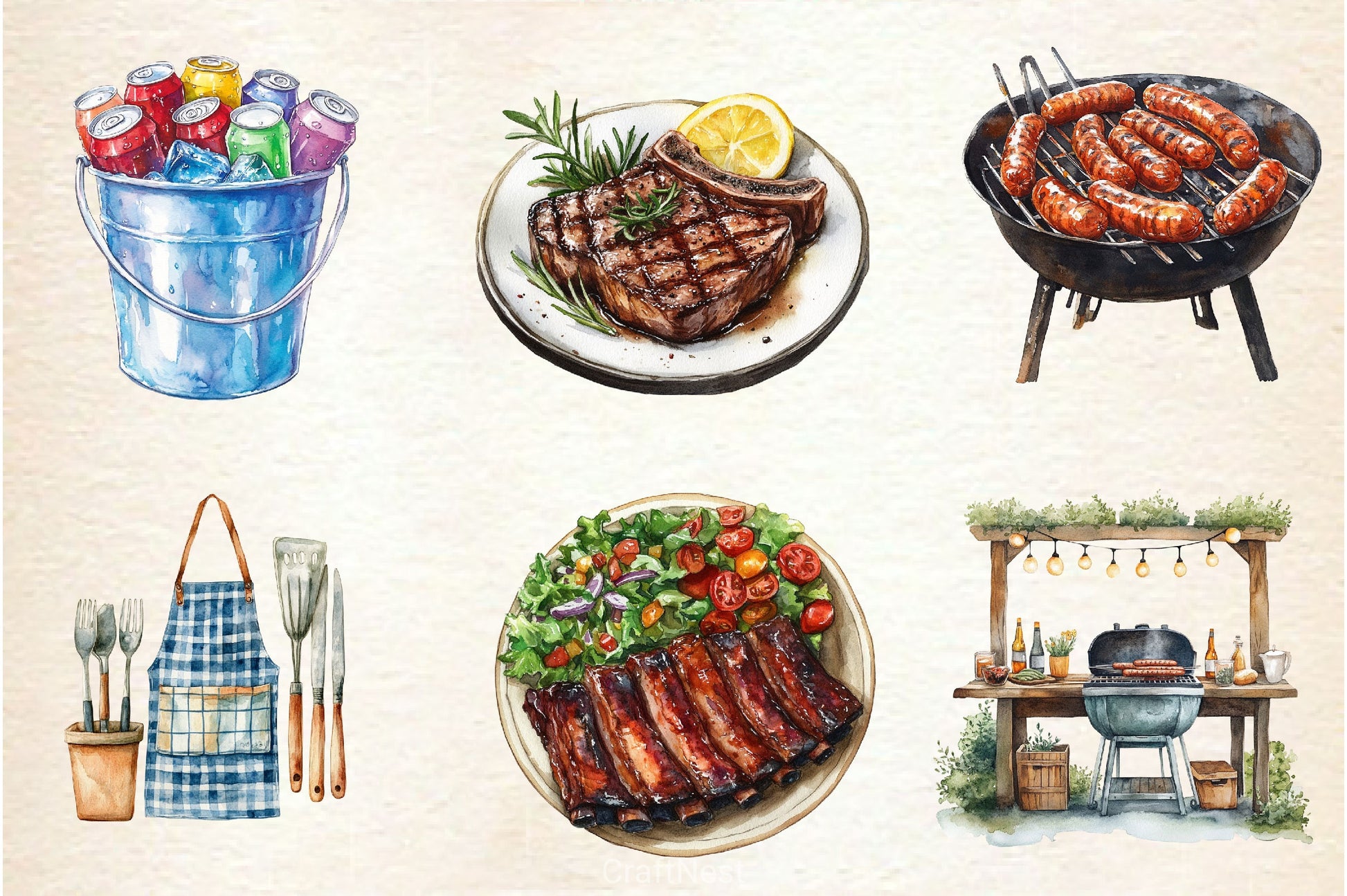 Summer Barbecue Day Clipart Bundle 2 - CraftNest - Digital Crafting and Art