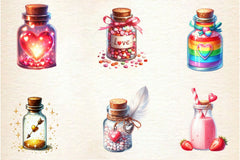 Love Bottle Valentine Clipart Bundle - CraftNest - Digital Crafting and Art