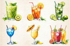 Tropical Beach Drink Summer Clipart Bundle - CraftNest - Digital Crafting and Art
