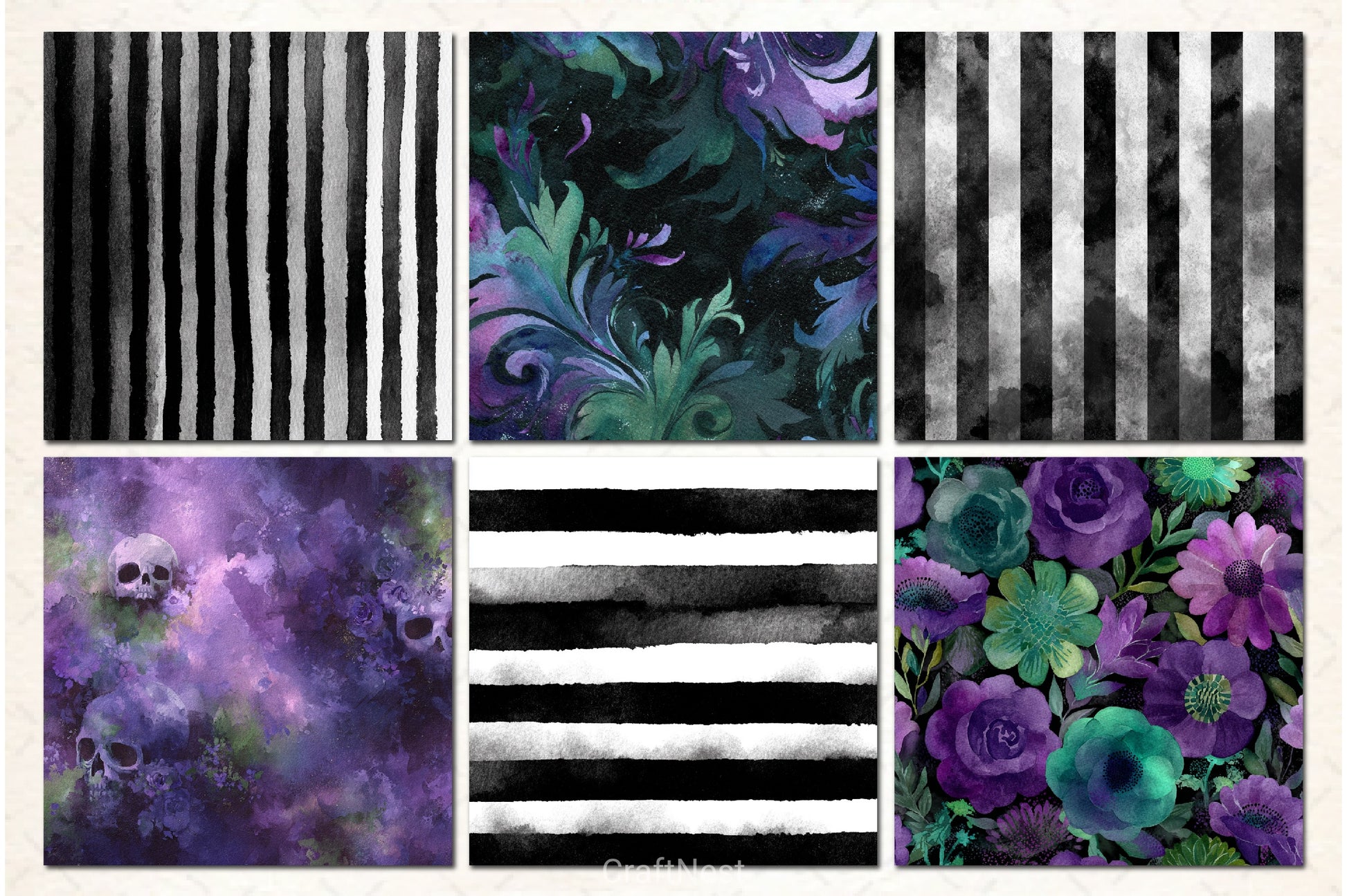 Spooky Halloween Patterns Bundle - CraftNest - Digital Crafting and Art