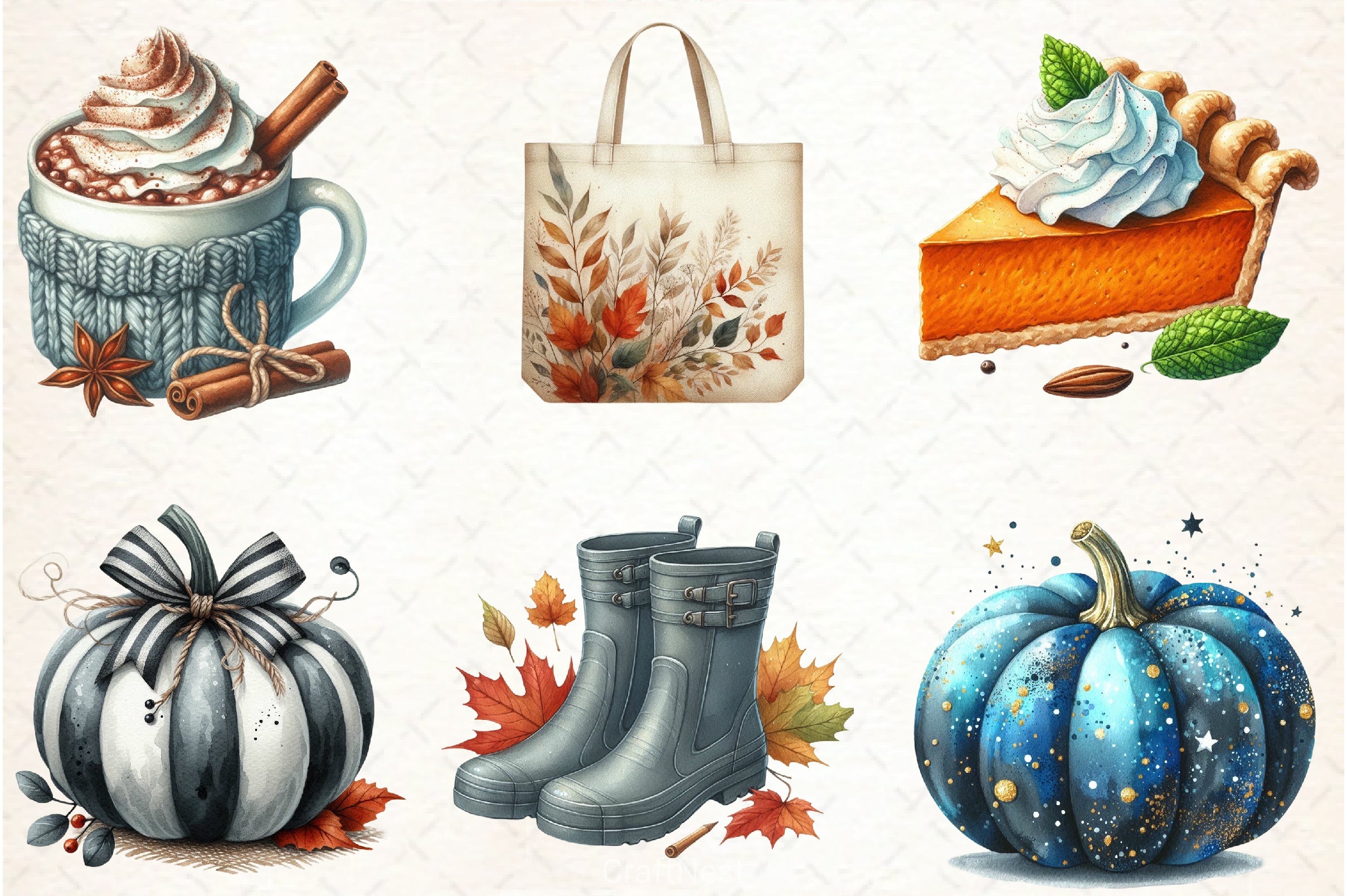 Neutral Autumn Clipart Bundle - CraftNest - Digital Crafting and Art