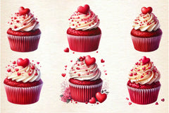 Red Velvet Cupcake Clipart Bundle - CraftNest - Digital Crafting and Art