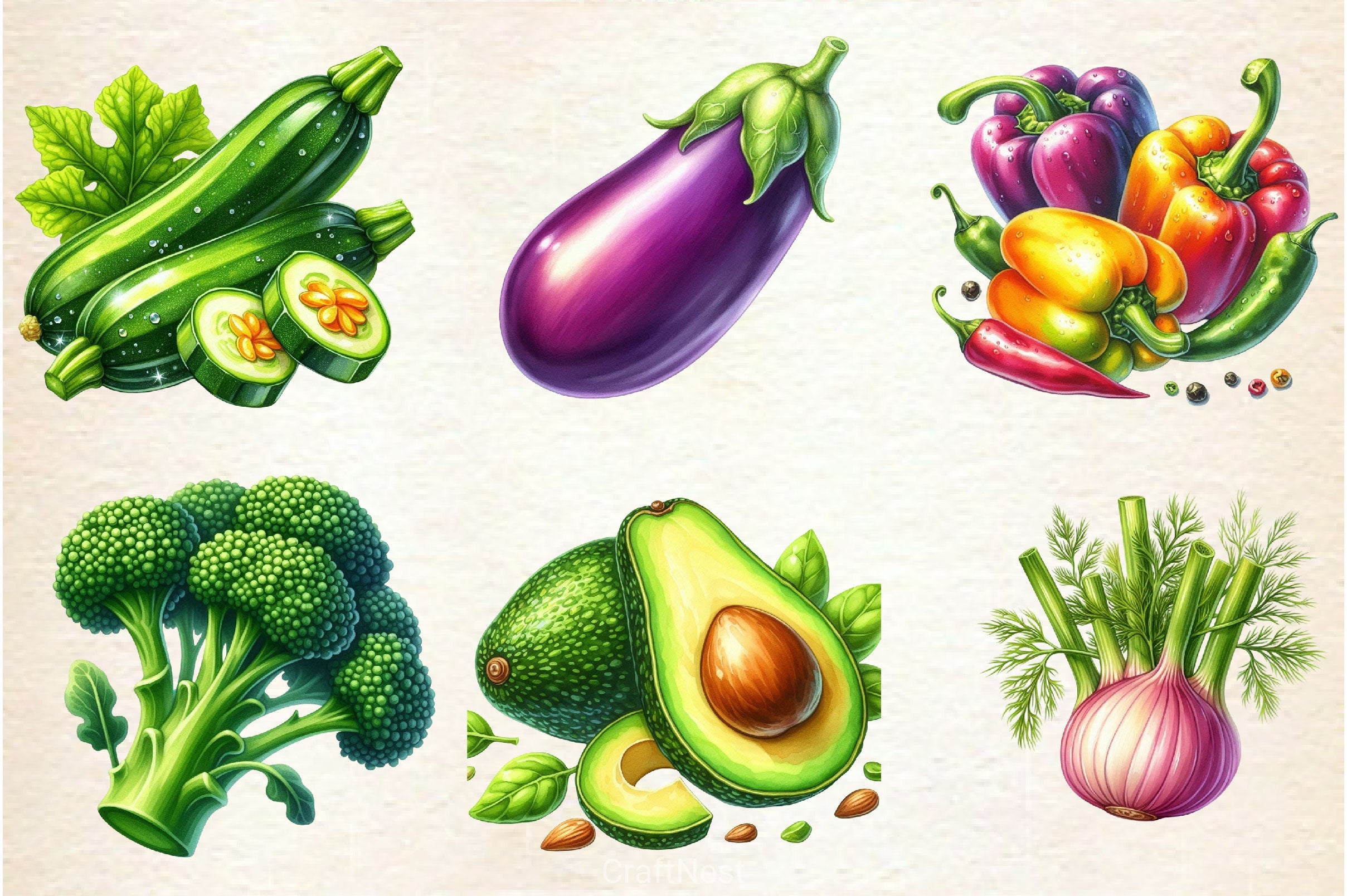 Vegetables Clipart Bundle 4 - CraftNest - Digital Crafting and Art