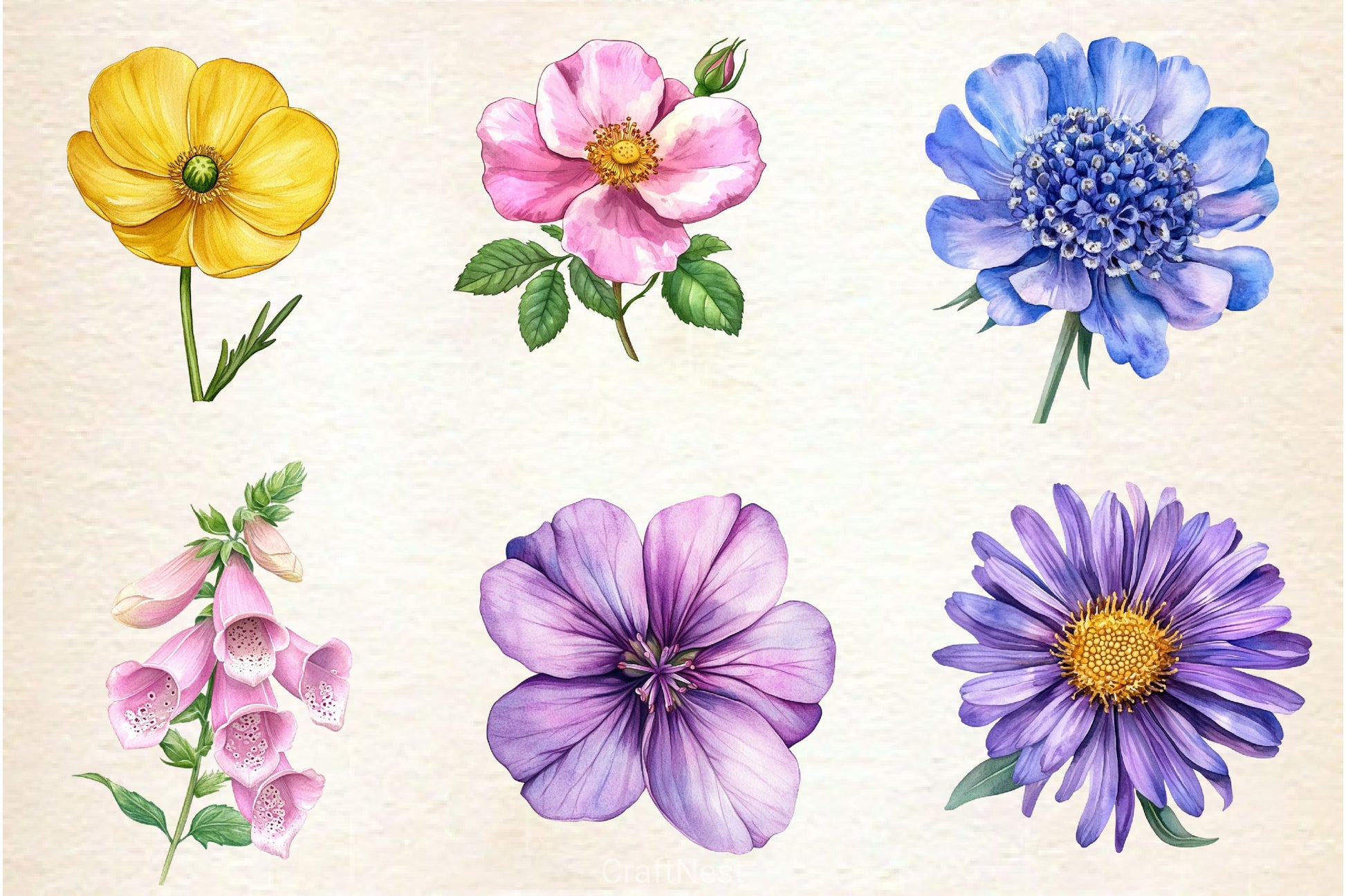 Wildflowers Clipart Bundle 3 - CraftNest - Digital Crafting and Art