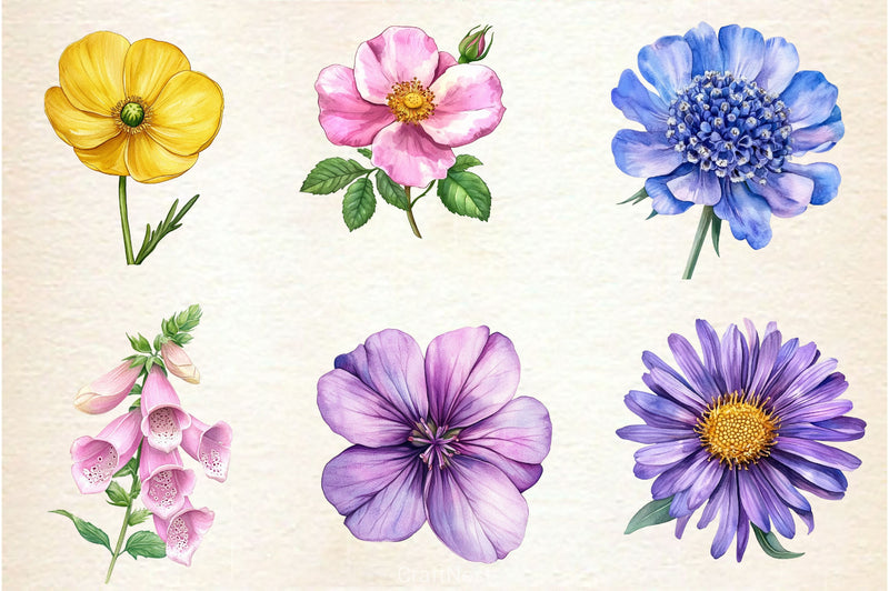 Wildflowers Clipart Bundle 3 - CraftNest - Digital Crafting and Art