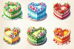 Valentine Cake Clipart Bundle 2 - CraftNest - Digital Crafting and Art