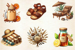 Brown Aesthetic Summer Clipart Bundle - CraftNest - Digital Crafting and Art