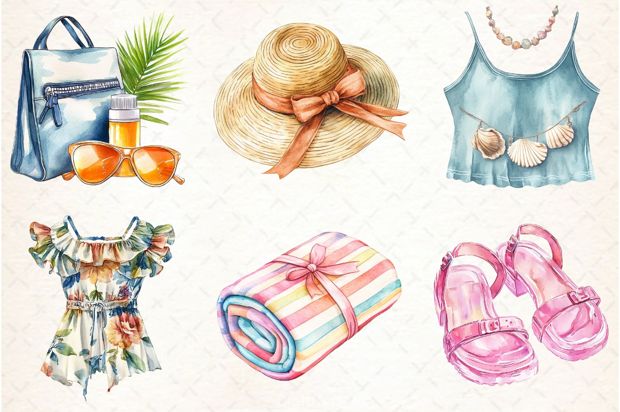 Summer Fashion Clipart Bundle - CraftNest - Digital Crafting and Art