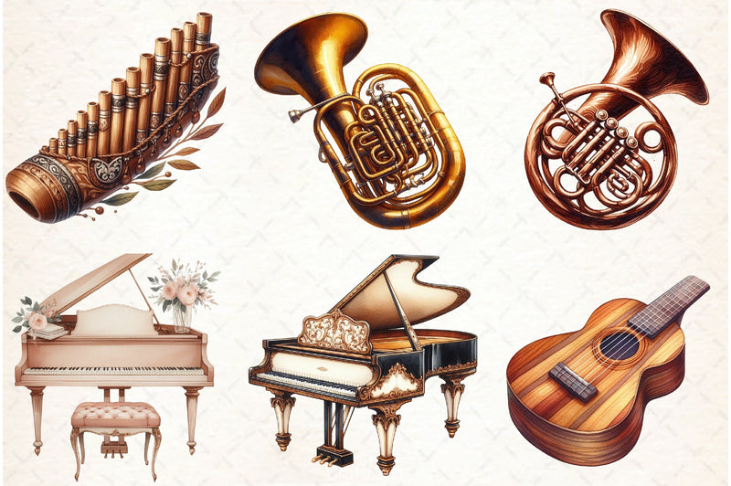Musique Instrument Clipart Bundle - CraftNest - Digital Crafting and Art