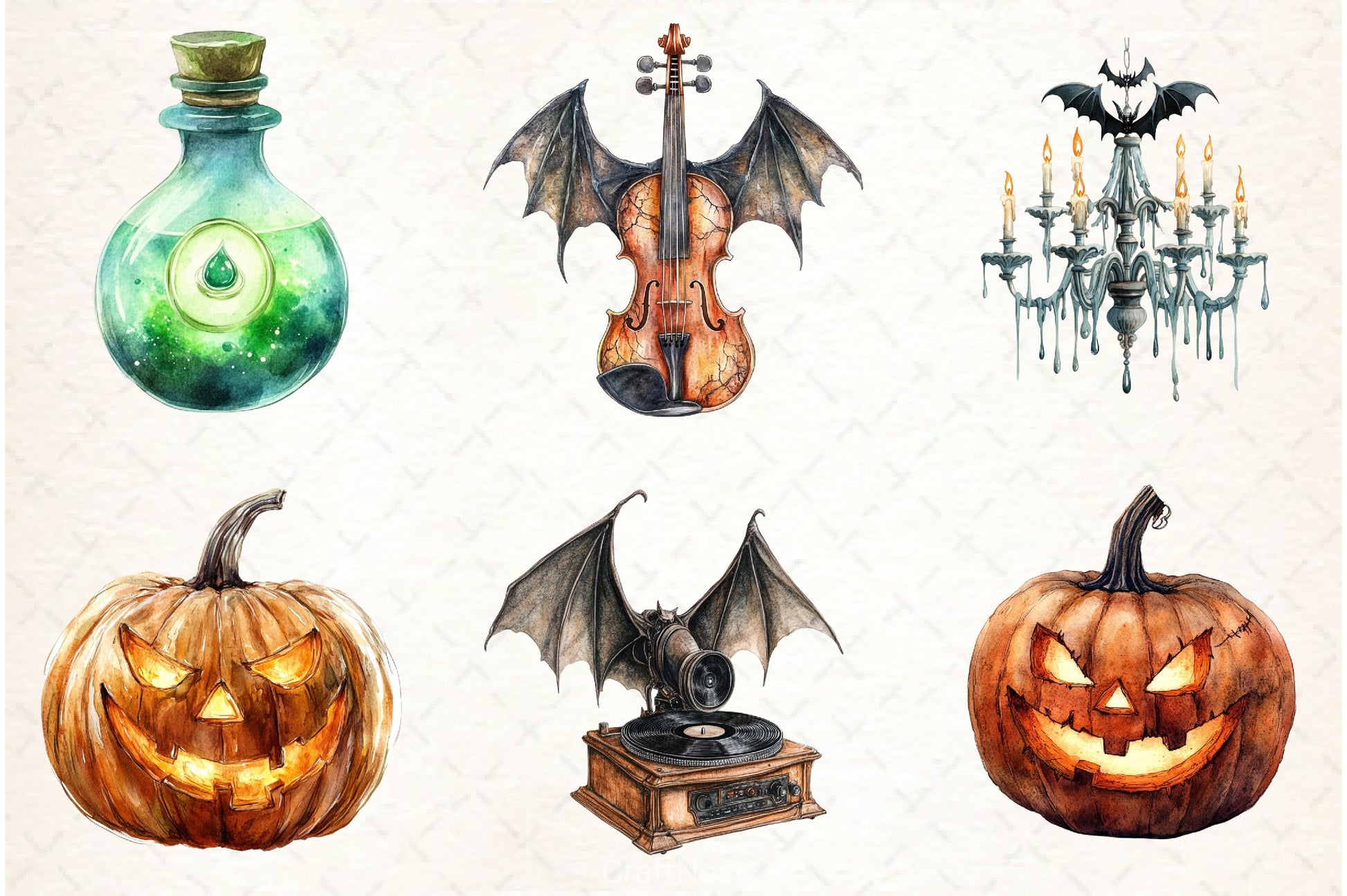 Cozy Spooky Halloween Clipart Bundle - CraftNest - Digital Crafting and Art