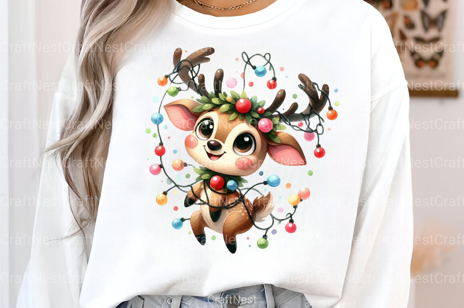 Funny Reindeer Christmas Clipart Bundle 8 - CraftNest - Digital Crafting and Art