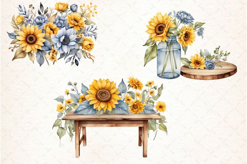 Sunflower Clipart Bundle 2 - CraftNest - Digital Crafting and Art