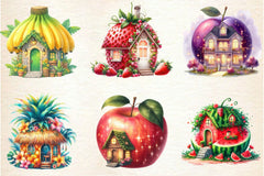 Fruit House Clipart Bundle - CraftNest - Digital Crafting and Art