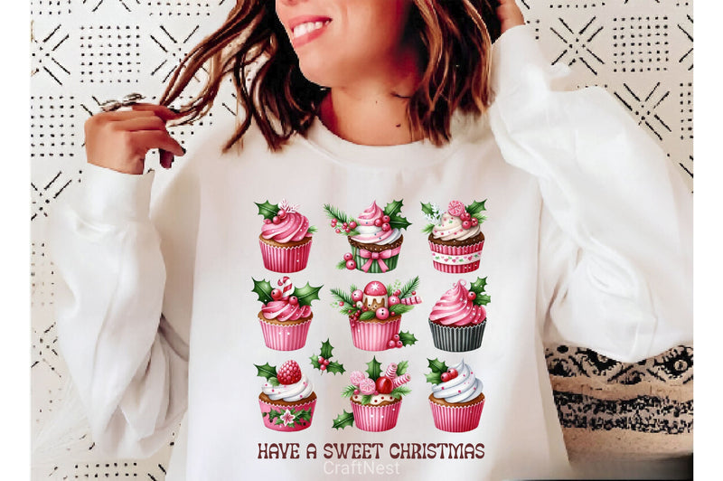 Have A Sweet Christmas Christmas Cupcake Clipart Bundle 2 - CraftNest - Digital Crafting and Art