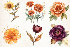 Fall Flower Clipart Bundle 2 - CraftNest - Digital Crafting and Art