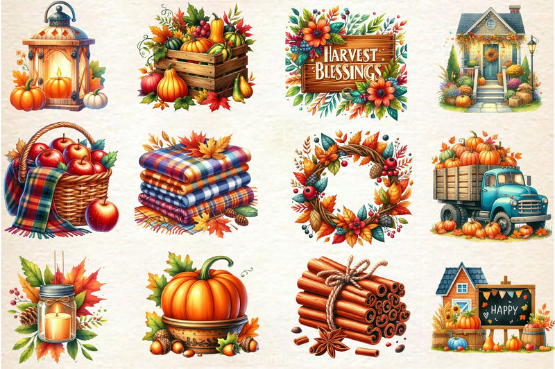 Autumn Decor Clipart Bundle - CraftNest - Digital Crafting and Art