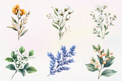 Winter Wildflowers Flowers Clipart Bundle - CraftNest - Digital Crafting and Art