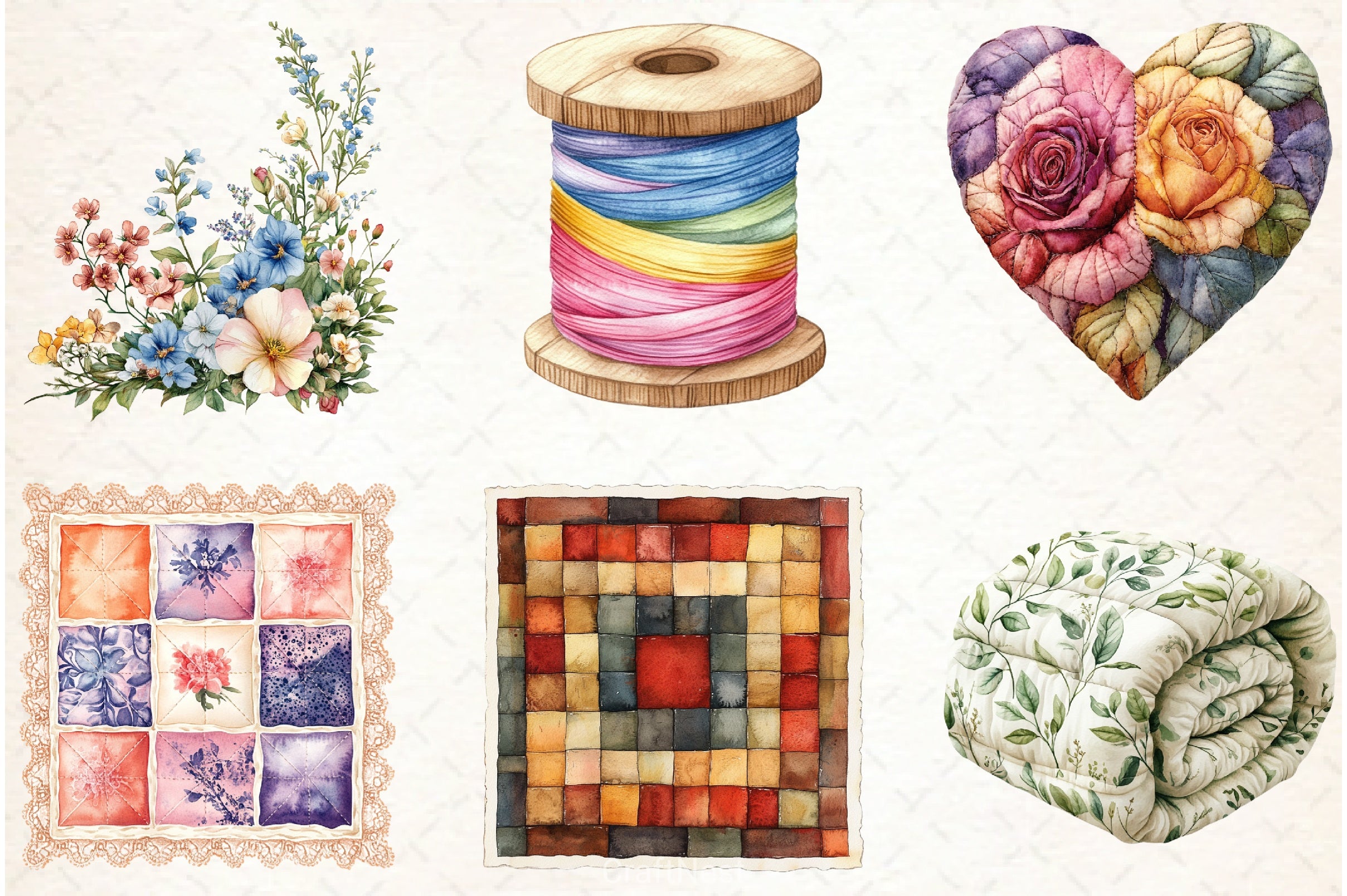 Cottage Quilts Clipart Bundle - CraftNest - Digital Crafting and Art