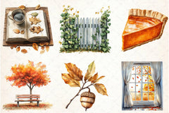 Cozy Autumn Clipart Bundle 9 - CraftNest - Digital Crafting and Art